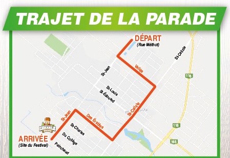 Trajet de la parade